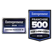 Insignia de Franquicia Emprendedora Verificada 2025 e Insignia de Franquicia Emprendedora 500 de Bajo Costo 2025